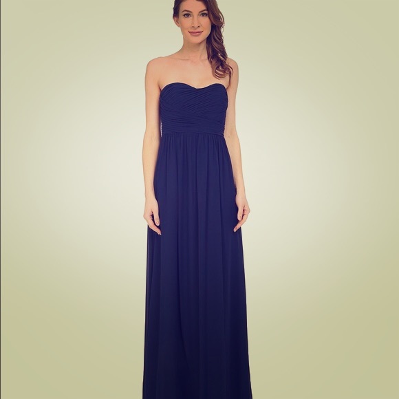 navy blue strapless dress